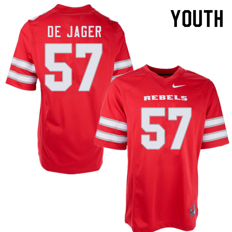 Youth #57 Nathan De Jager UNLV Rebels College Football Jerseys Sale-Red